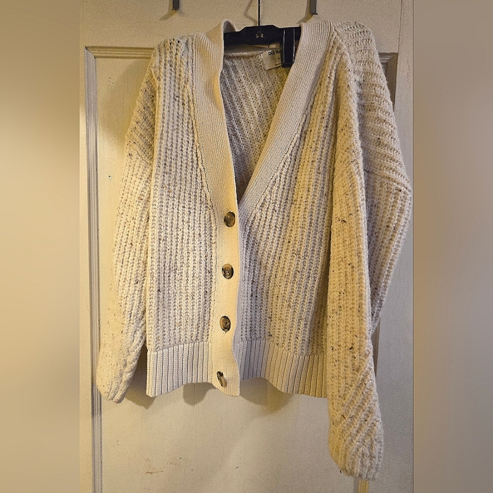 Cozy Beige Button-Up Sweater